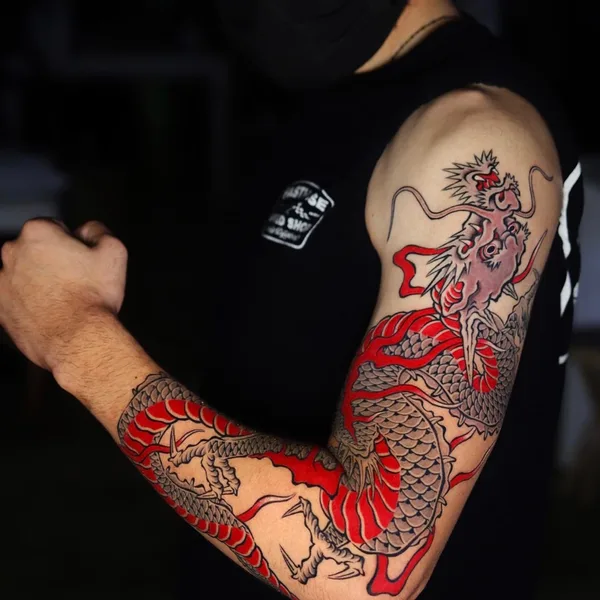 Japanese tattoo by dino_oriental in Los Angeles