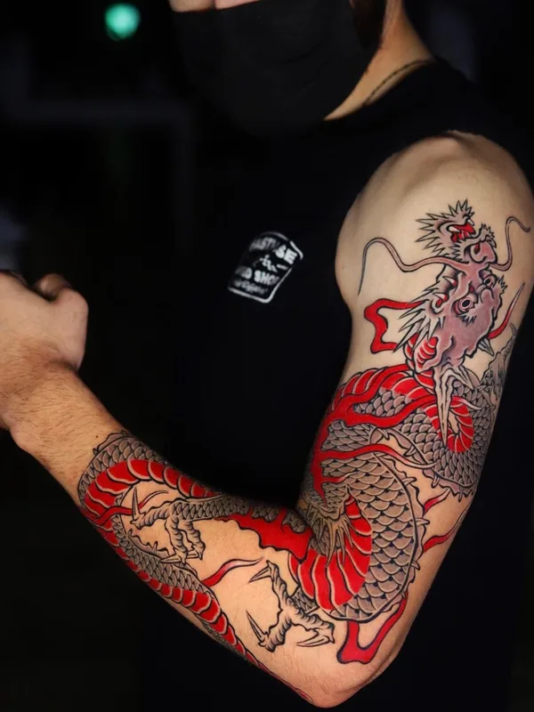 male color japanese Tatuaggio su full sleeve #57404 | Tatuatore dino_oriental