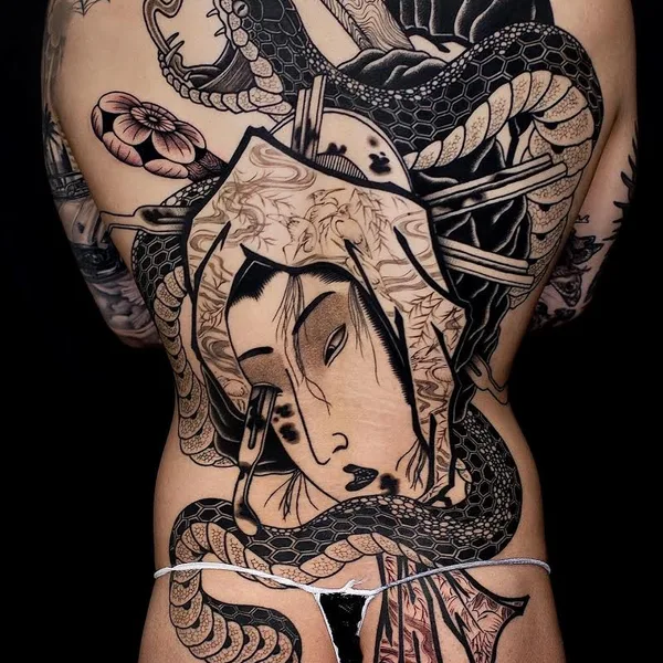 Japanese tattoo by Dino in Hollywood