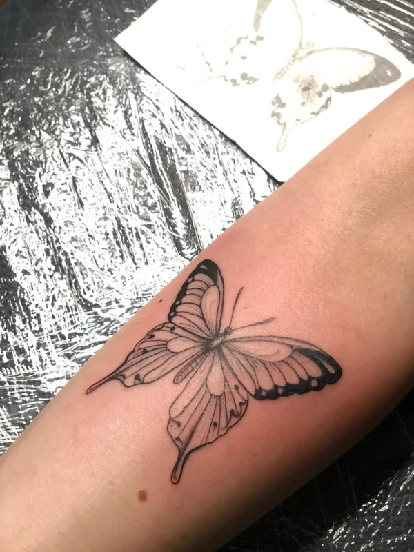 black linework татуировка на forearm #57444 | Тату мастер Stepa Samossa