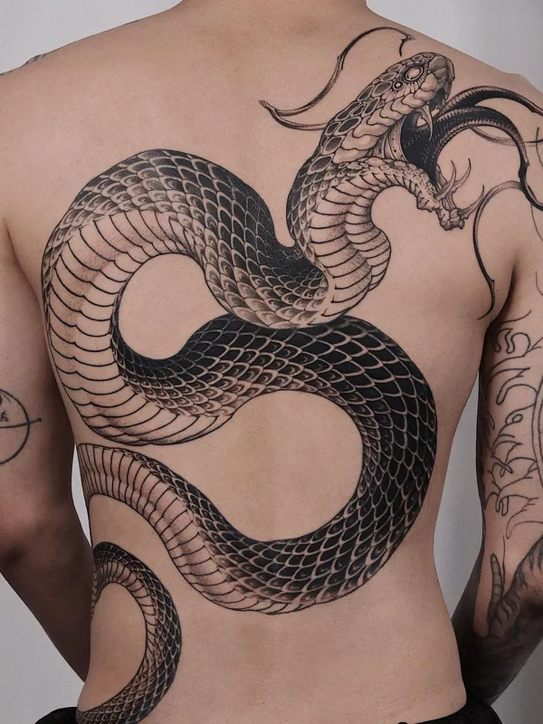 black blackwork tattoo on full back #57445 | Tattoo Artist Hoon_unco