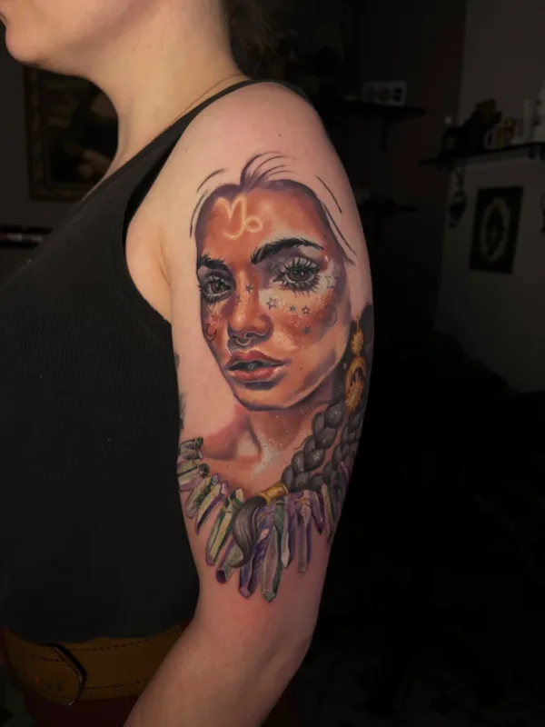 female color realism 타투 부위 upper arm #57456 | 타투이스트 Анастасия Чистякова 