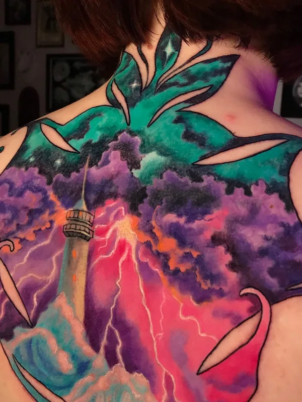 color watercolor 타투 부위 upper back #57463 | 타투이스트 Анастасия Чистякова 