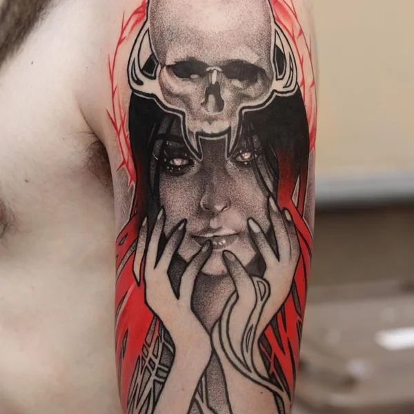 Black & Grey tattoo by Horror Tattoo in Moscow