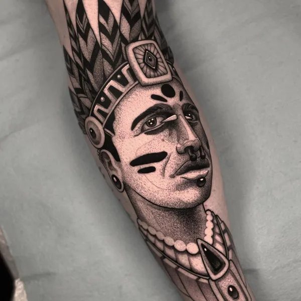 Graphic tattoo by Zach Donn in Denver