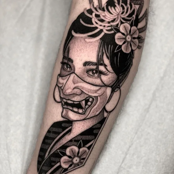 Graphic tattoo by Zach Donn in Denver