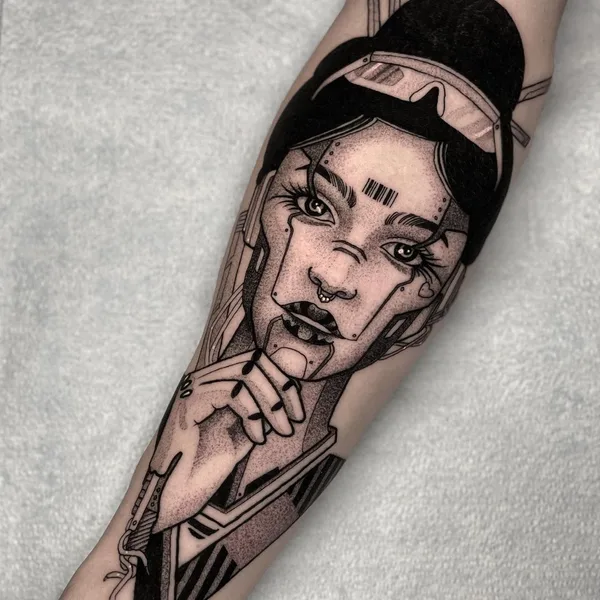 Graphic tattoo by Zach Donn in Denver