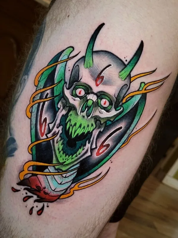 color neo traditional tatouage sur thigh #42548 | Artiste tatoueur Shannon Gamerl