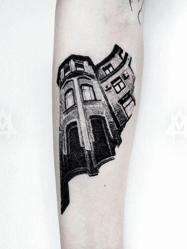 black and grey blackwork tattoo on forearm #43310 | Tattoo Artist Дмитрий Маринченков