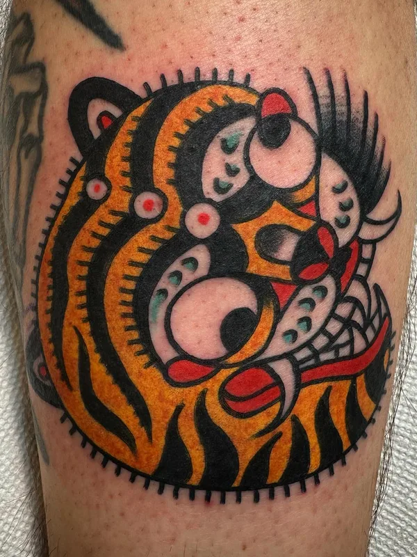 color traditional Tatuaggio su calf #59829 | Tatuatore REMPE TATTOO