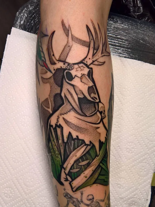 color blackwork tatuaje en forearm #46114 | Tatuador Krzysztof Futro