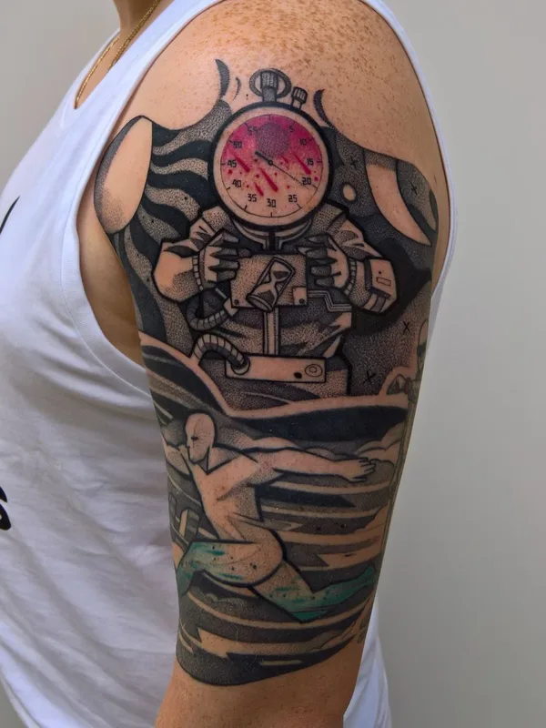 color illustrative tatuaje en full sleeve #46116 | Tatuador Krzysztof Futro