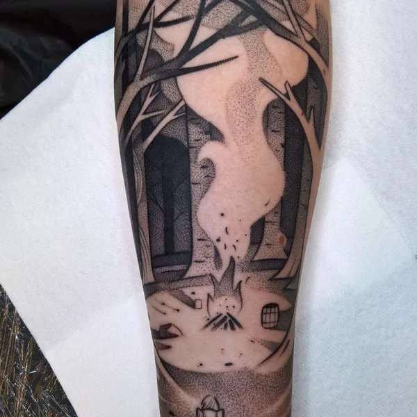 engraving tattoo by Krzysztof Futro in Warsaw