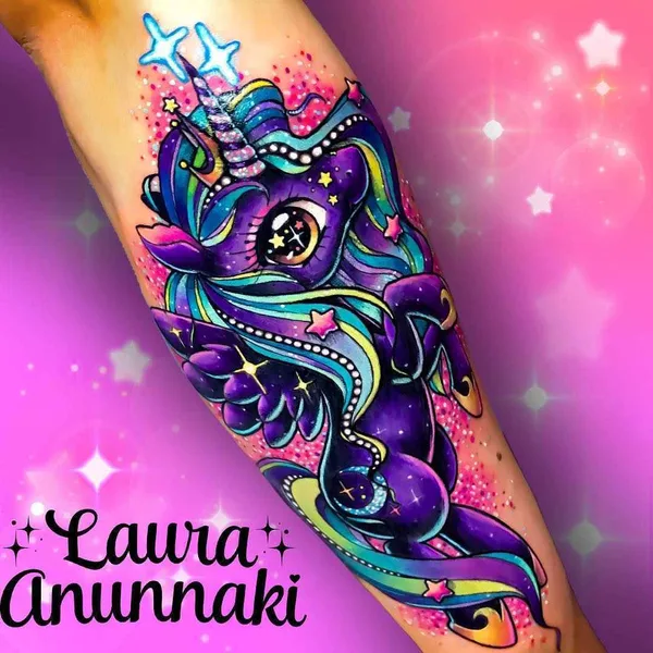 Нью Скул tattoo by Laura Annunaki