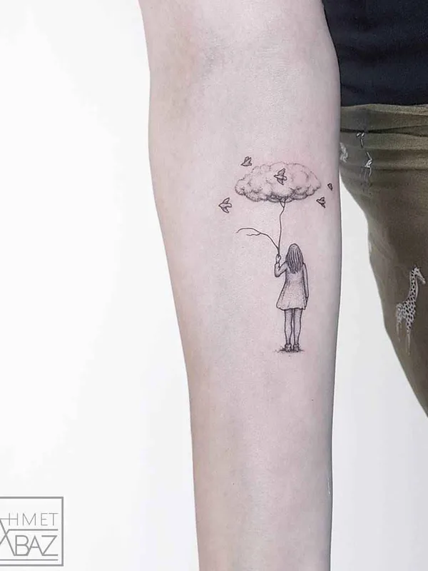 female color miniature tatuaje en forearm #15547 | Tatuador Ahmet Cambaz