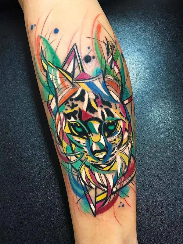 color abstract tatouage sur forearm #13516 | Artiste tatoueur Sebastian Barone