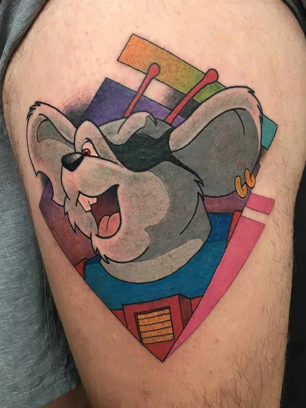 color cartoon Tatuaggio su thigh #14865 | Tatuatore Leisure Brodie Bandit