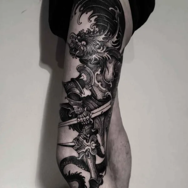 engraving tattoo by Alexander Grim in Praha