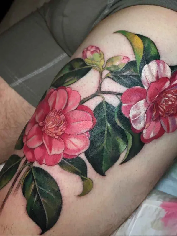 color realism татуировка на thigh #18891 | Тату мастер Stephanie Brown