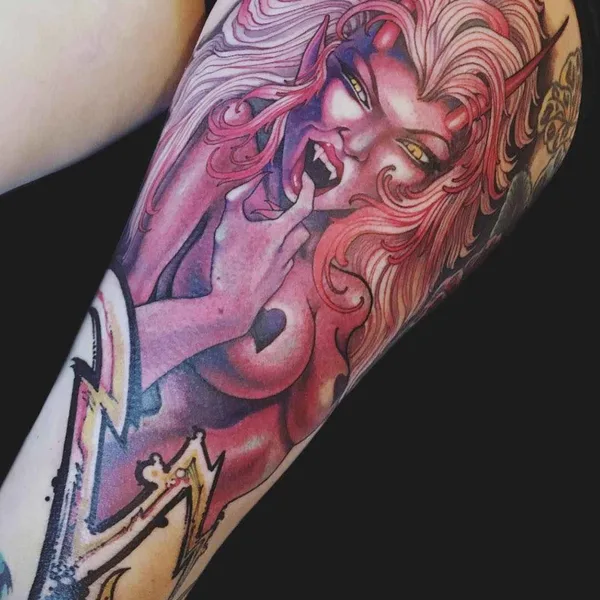 New School tattoo by Teresa Sharpe in Richmond
