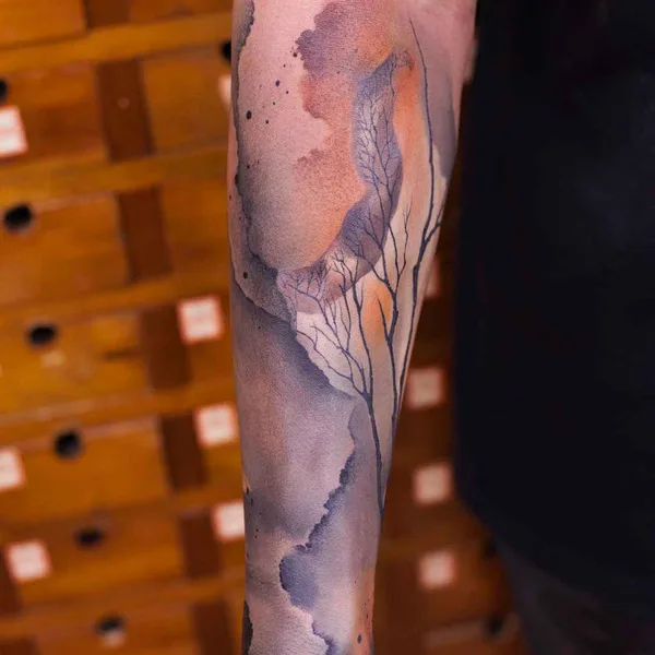 Акварель tattoo by Chen Jie in Beijing