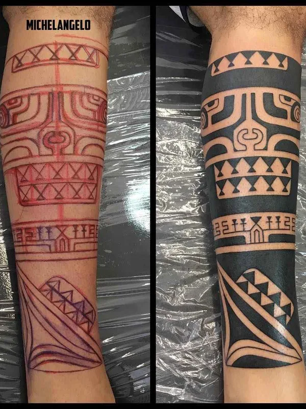 black tribal tattoo on forearm #14586 | Tattoo Artist Michelangelo