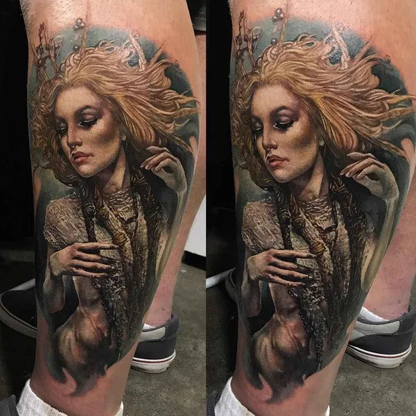 Portrait tattoo by Sarah Miller