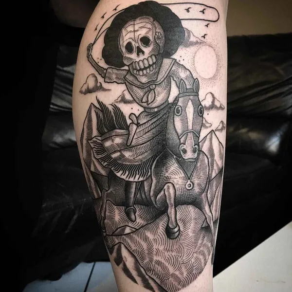 Graphic tattoo by William Steiner-Pacheco in Stockholm