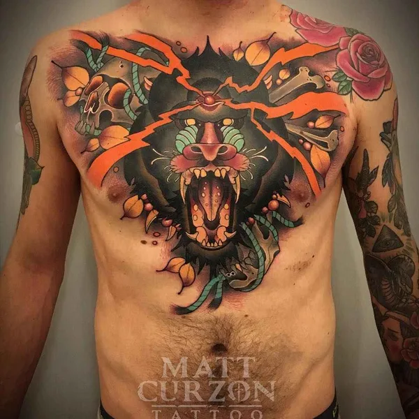 New School tattoo by Matt Curzon in Melbourne
