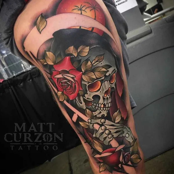 New School tattoo by Matt Curzon in Melbourne