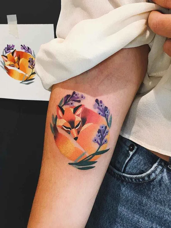 female color illustrative tattoo on forearm #16439 | Tattoo Artist Sasha Unisex