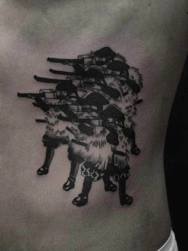black blackwork татуировка на side #14643 | Тату мастер Andrey Kichatov