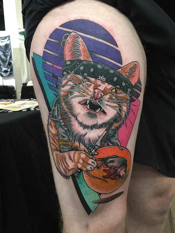 color new school Tatuaggio su thigh #14869 | Tatuatore Leisure Brodie Bandit