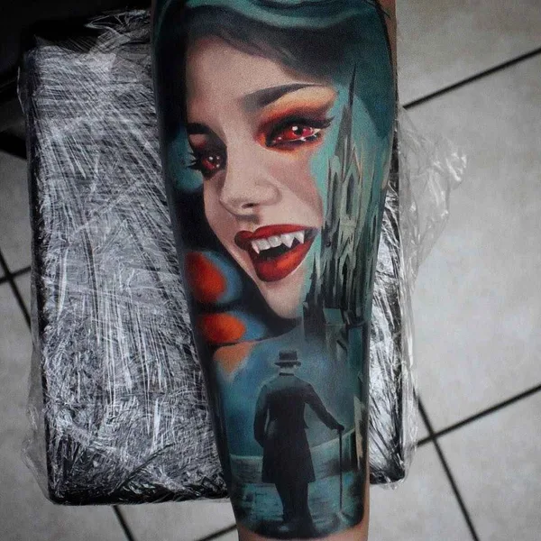Portrait tattoo by Monica Marino