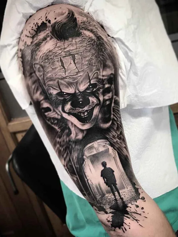 black and grey realism Tatuaggio su full sleeve #18213 | Tatuatore Rob Richardson