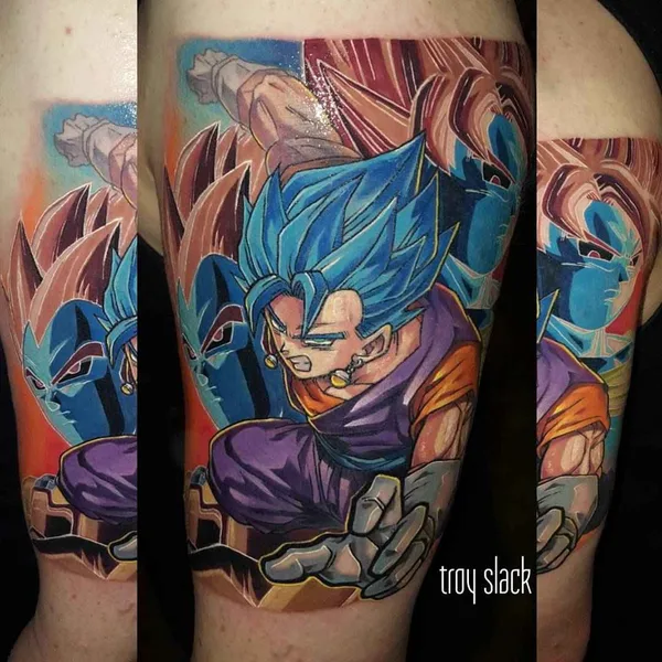 New School tattoo by Troy Slack