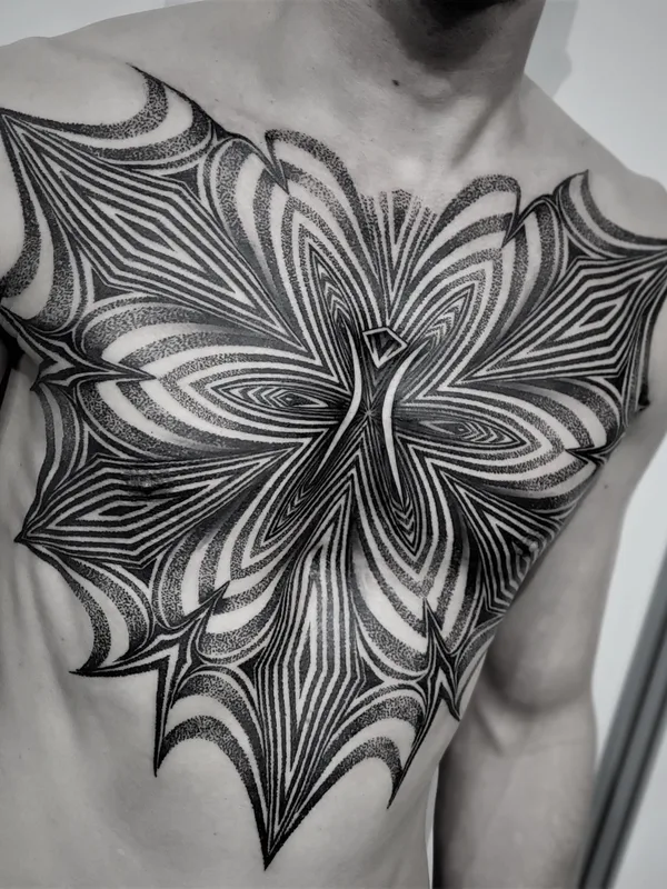 male black ornamental 타투 부위 chest #49014 | 타투이스트 ILYA CASCAD
