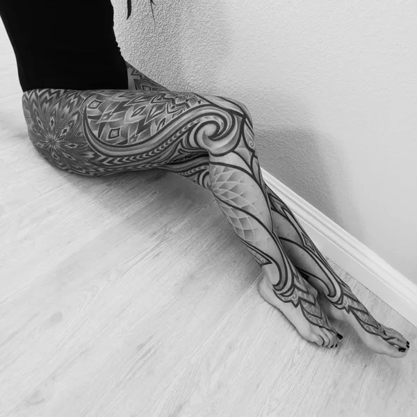 Ornamental tattoo by ILYA CASCAD in Las Vegas