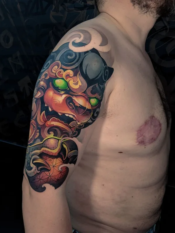 male color japanese tatouage sur upper arm #49036 | Artiste tatoueur Азат Камалетдинов