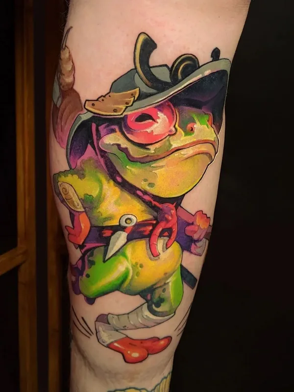 color cartoon tatouage sur forearm #49031 | Artiste tatoueur Азат Камалетдинов