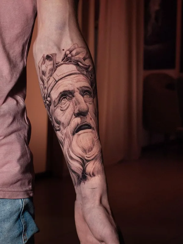 black and grey realism татуировка на forearm #49059 | Тату мастер Вася Чех