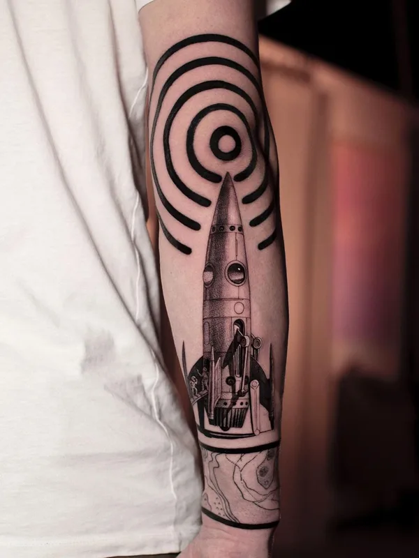 black and grey blackwork татуировка на forearm #49054 | Тату мастер Вася Чех