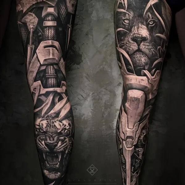 Biomechanical tattoo by Виктор Белый in Краснодар