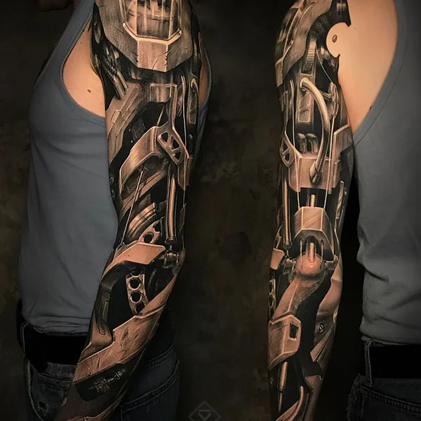 Biomechanical tattoo by Виктор Белый in Краснодар