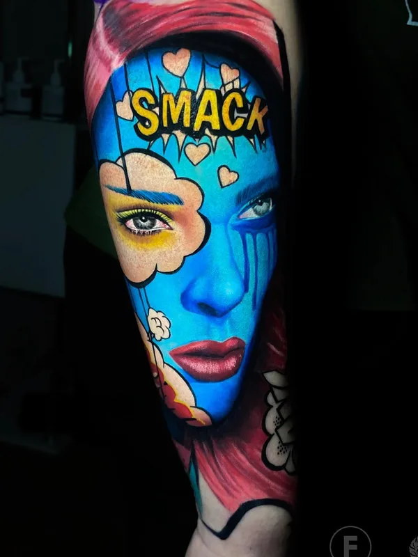 color pop art tattoo on full sleeve #49117 | Tattoo Artist Владимир Цыцов