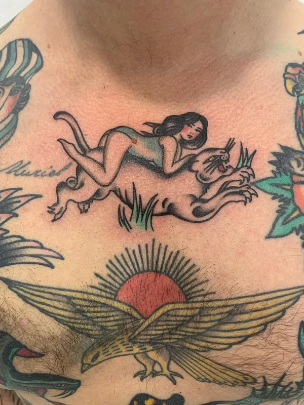 color traditional tattoo on chest #63076 | Tattoo Artist Shaun Dean