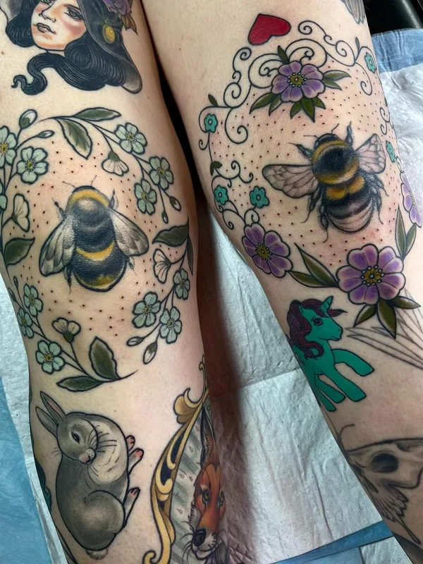 color illustrative tattoo on thigh #63077 | Tattoo Artist Shaun Dean