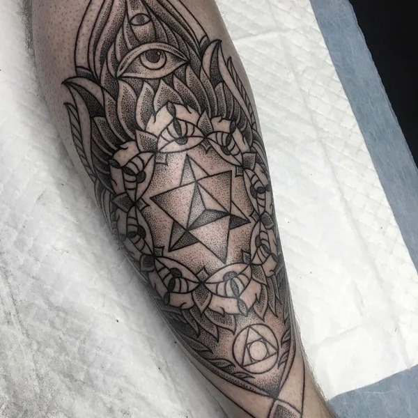 Ornamental tattoo by Jon James Case in Wilderness