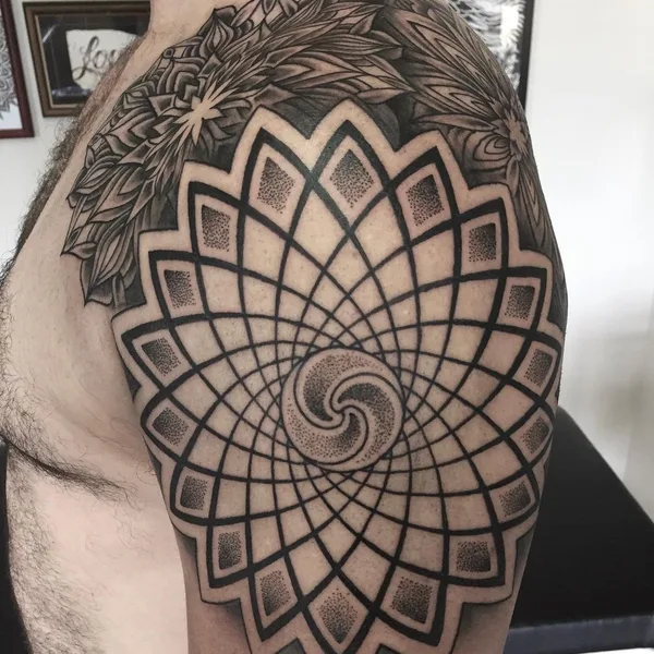 Ornamental tattoo by Jon James Case in Wilderness