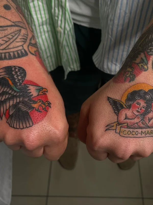 color traditional 纹身 在 hand #63140 | 纹身师 Waldo Del Rocca